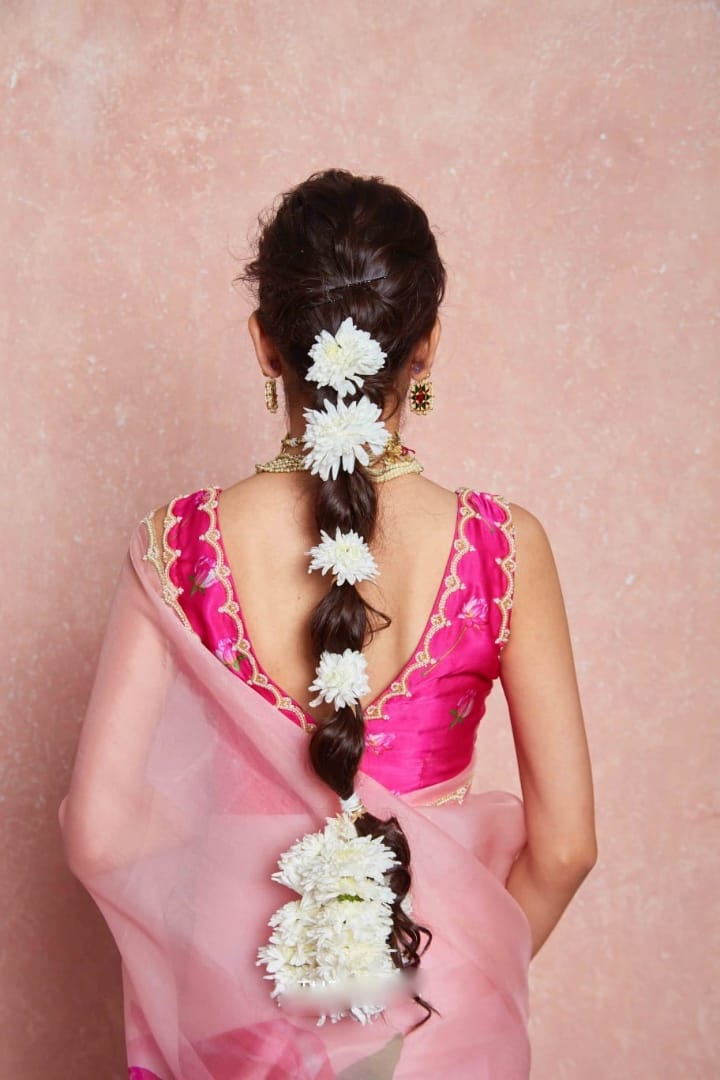Pure Organza Silk Hand-Embroidered Saree