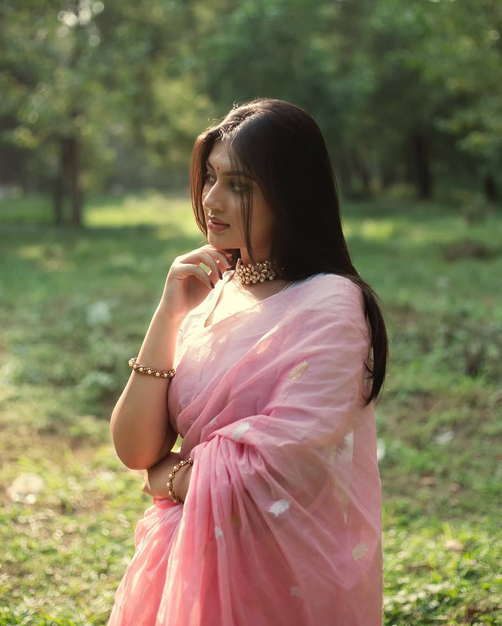 Graceful Pink Soft Lilan Slab Saree with Rich Pallu & Elegant Jacquard Work