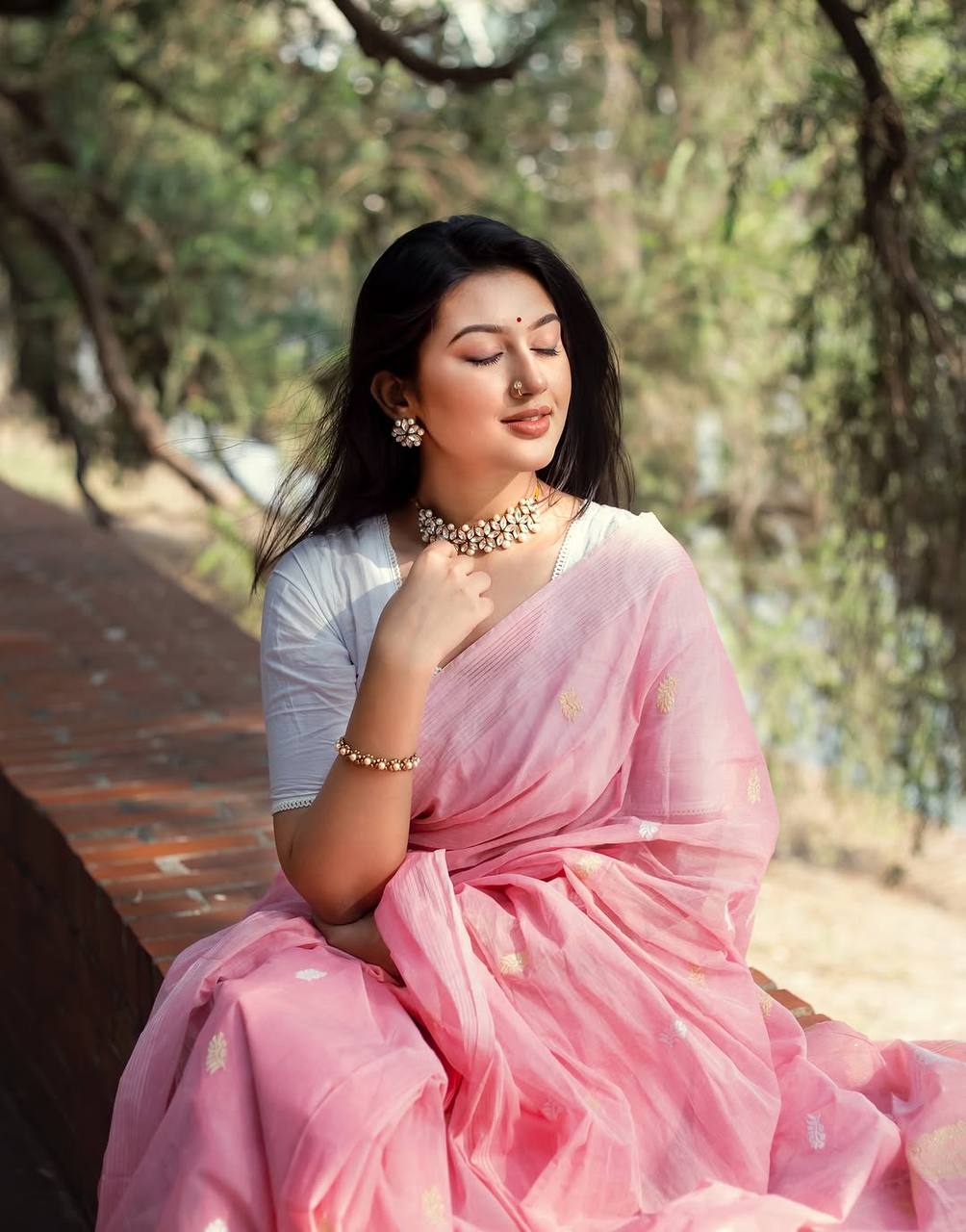 Graceful Pink Soft Lilan Slab Saree with Rich Pallu & Elegant Jacquard Work