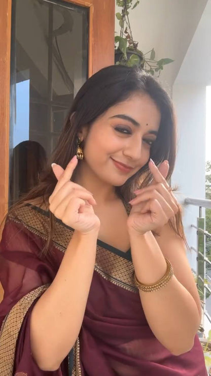 Classic Heritage Lichi Silk Saree with Exclusive Blouse