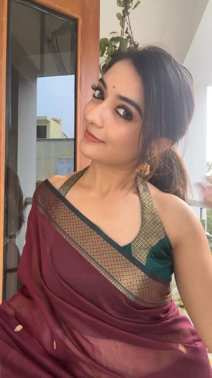 Classic Heritage Lichi Silk Saree with Exclusive Blouse