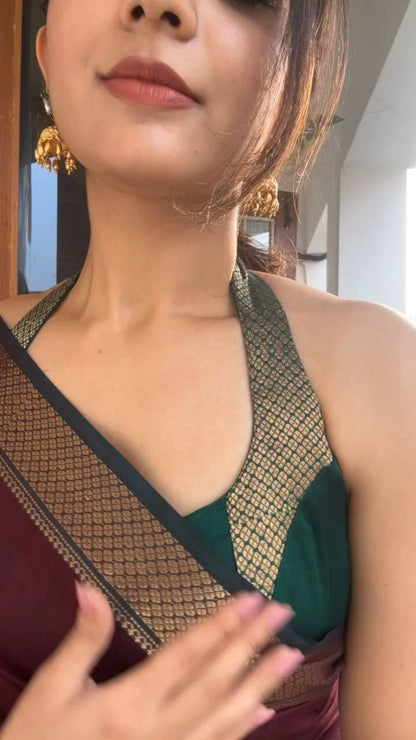 Classic Heritage Lichi Silk Saree with Exclusive Blouse