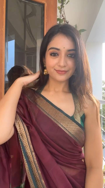 Classic Heritage Lichi Silk Saree with Exclusive Blouse