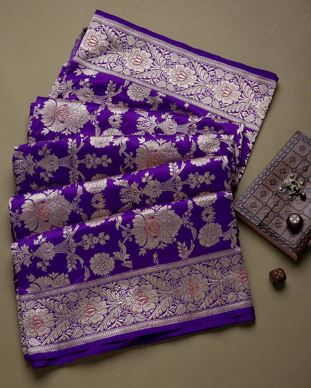 Classic Soft Lichi Silk Saree with Rich Pallu & Jacquard Design