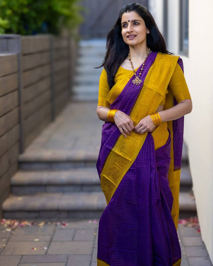 Graceful Lichi Silk Saree with Exclusive Jacquard Blouse