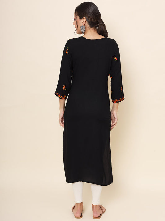 Women Resham Embroidered Rayon Kurta