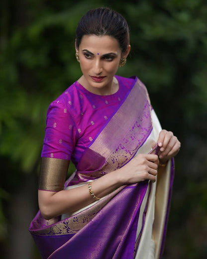 Elegant Soft Lichi Silk Saree with Rich Pallu & Jacquard Work