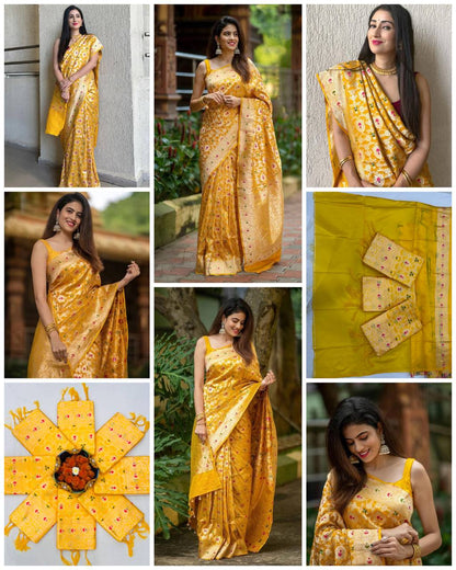 Graceful Lichi Silk Saree with Rich Pallu & Beautiful Tassels