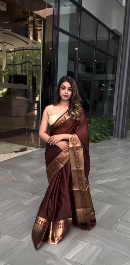 Premium Soft Lichi Silk Saree with Rich Pallu & Jacquard Work