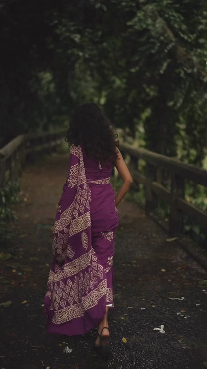 Ready-to-Wear Mul Cotton Printed Saree with Pocket & Silk Blouse Piece